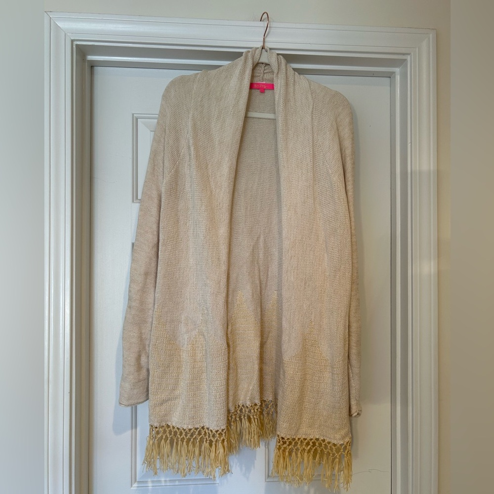 Lilly Pulitzer Tatum Cardigan in Gold Metallic